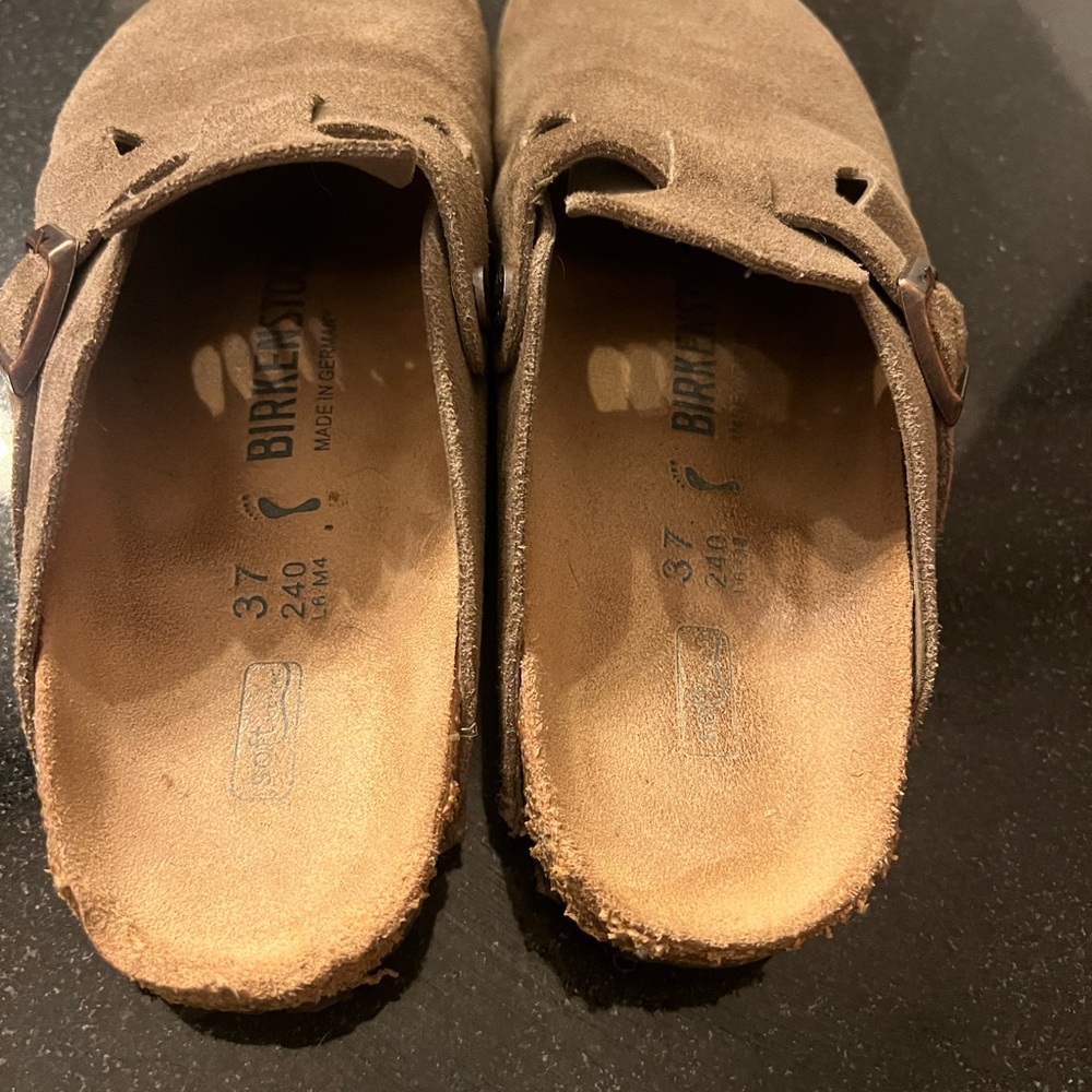 Birkenstock Brown Suede Clogs